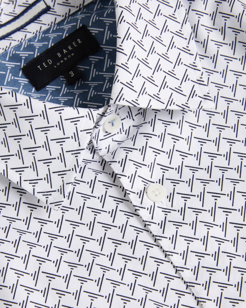 WILLUW-Shirts-A versatile shirt with a minimalist feel, WILLUW has a classic collar and subtle geometric print that makes it suitable for almost any occasion. With a great fit and made from a cotton blend, it's an easy addition to upgrade your wardrobe.By choosing Ted Baker cotton products, you're supporting our investment in the Better Cotton Initiative's mission. This product is sourced via a system of mass balance and therefore may not contain Better Cotton. Button up shirt Long sleeved Cotton blend Clas